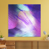 Abstracte Glittering Liquid Pour Paint Neon Magent Canvas Afdruk (Insitu (Woonkamer))