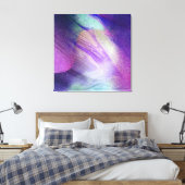 Abstracte Glittering Liquid Pour Paint Neon Magent Canvas Afdruk (Insitu (Slaapkamer))