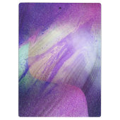 Abstracte Glittering Neon Magenta Naam en Monogram Klembord (Achterkant)