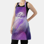 Abstracte Glittering Neon Magenta Naam en Monogram Schort (Insitu)