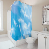 Abstracte glitterlichten op blauwe achtergrond. Ro Douchegordijn (In situ)