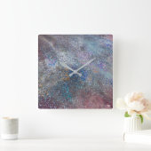 Abstracte glitterwandklok vierkante klok (Huis)