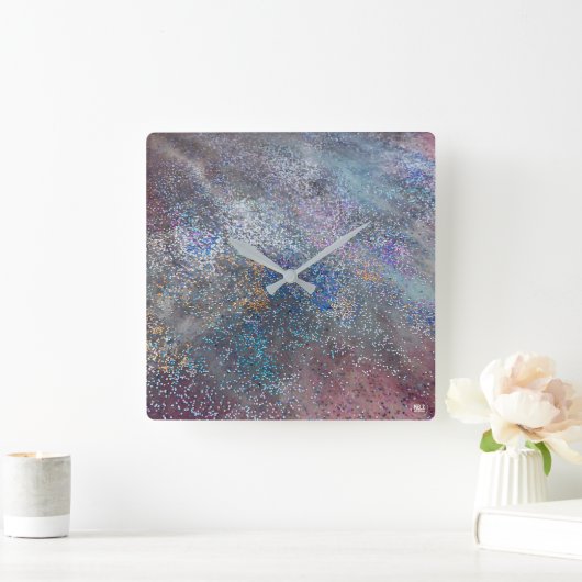 Abstracte glitterwandklok vierkante klok (Huis)