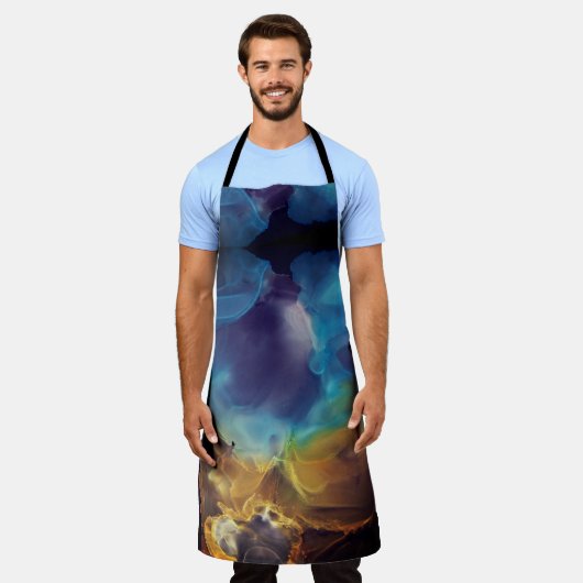 Abstracte gloed van brand en ijs schort (Gedragen)