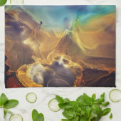 Abstracte gloed van brand en ijs theedoek (Gevouwen)