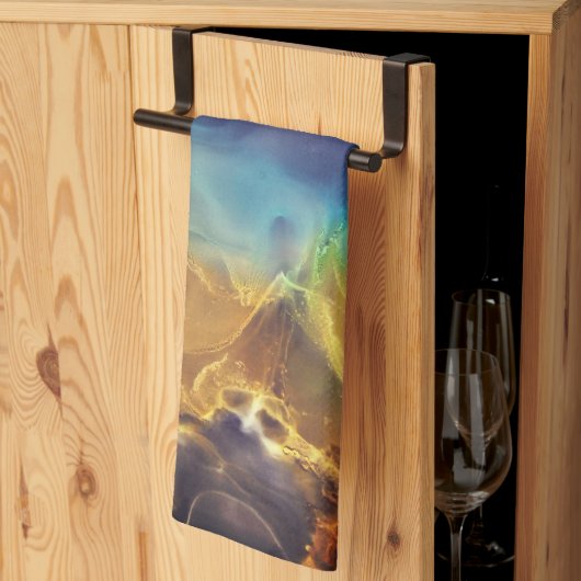 Abstracte gloed van brand en ijs theedoek (Derde Gevouwen)