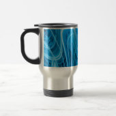 Abstracte gloeiende blauwe lijnen reisbeker (Links)