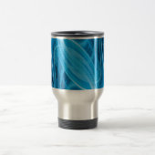 Abstracte gloeiende blauwe lijnen reisbeker (Center)