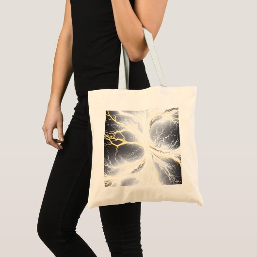 Abstracte gloeiende Energy Tree Canvas tas (Voorkant (product))