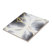 Abstracte gloeiende Energy Tree Keramische Tegel Tegeltje (Zijkant)