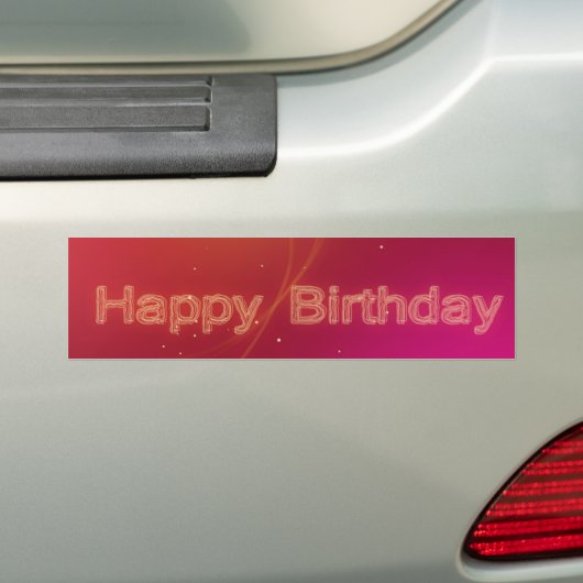 Abstracte gloeiende Happy Birthday - Bumpersticker (Op auto)