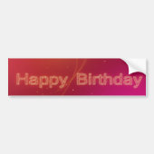 Abstracte gloeiende Happy Birthday - Bumpersticker (Voorkant)