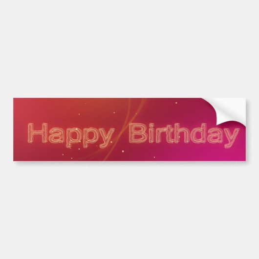 Abstracte gloeiende Happy Birthday - Bumpersticker (Voorkant)