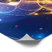 Abstracte gloeiende Lotus Mandala Poster (Hoek)