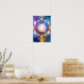 Abstracte gloeiende Lotus Mandala Poster (Keuken)