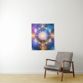 Abstracte gloeiende Lotus Mandala Tapestry Wandkleed (In situ)