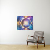 Abstracte gloeiende Lotus Mandala Tapestry Wandkleed (In Situ (horizontaal))