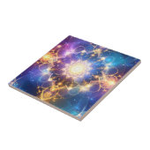 Abstracte gloeiende Lotus Mandala Tegel Art Tegeltje (Zijkant)