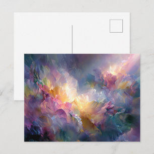 Abstracte gloeiende pastel bloemcompositie briefkaart