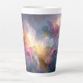 Abstracte gloeiende pastel bloemcompositie latte mok (Voorkant)