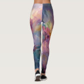 Abstracte gloeiende pastel bloemcompositie leggings (Achterkant)
