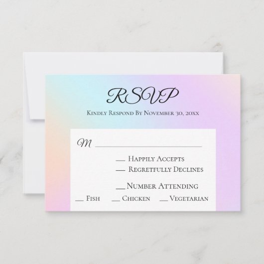 *~* Abstracte gloeiende pastelgradiënt Waterverf RSVP Kaartje (Voorkant)