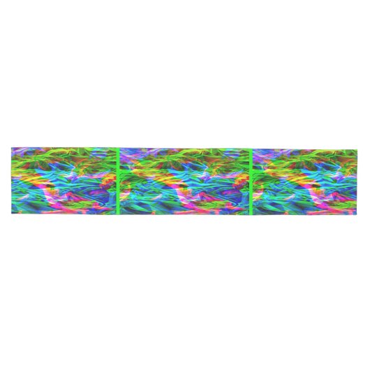 Abstracte gloeiende regenboog medium tafelloper (Horizontaal)