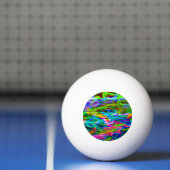 Abstracte gloeiende regenboog pingpongbal (Net)