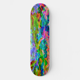 Abstracte gloeiende regenboog skateboard