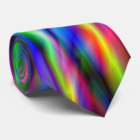 Abstracte gloeiende regenboog stropdas (Opgerold)