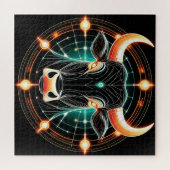 Abstracte gloeiende Stier Illustratie Legpuzzel (Horizontaal)
