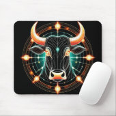 Abstracte gloeiende Stier Illustratie Muismat (Met muis)