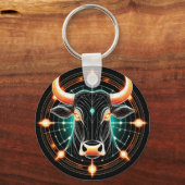 Abstracte gloeiende Stier Illustratie Sleutelhanger (Achterkant)