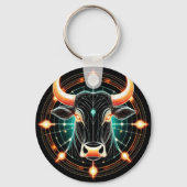 Abstracte gloeiende Stier Illustratie Sleutelhanger (Achterkant)