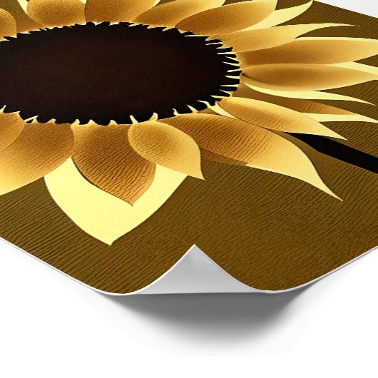 Abstracte gloeiende zonnebloem poster (Hoek)