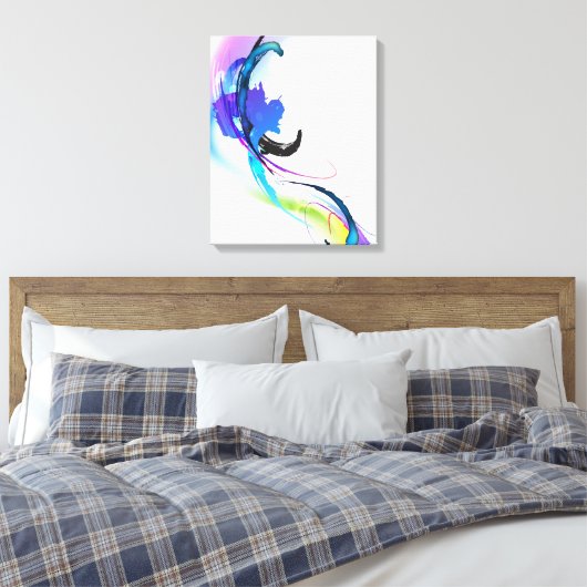 Abstracte glorie van Verf Splatter Morning Canvas Afdruk (Insitu (Slaapkamer))
