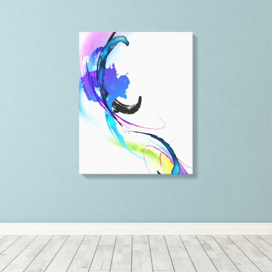 Abstracte glorie van Verf Splatter Morning Canvas Afdruk (Insitu (Houten vloer))