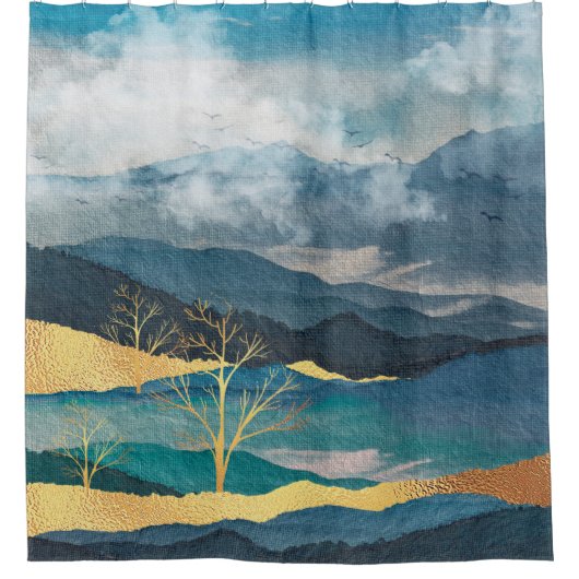 Abstracte goddelijke aardbevingen douchegordijn (Voorkant)