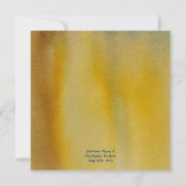 Abstracte Gold Art Waterverf huwelijksuitnodiging Kaart (Achterkant)