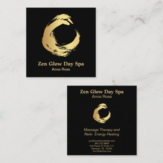 *~* Abstracte Gold Brush Reiki Zen Meditation Vierkante Visitekaartje (Voorkant / Achterkant)