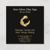 *~* Abstracte Gold Brush Reiki Zen Meditation Vierkante Visitekaartje (Achterkant)
