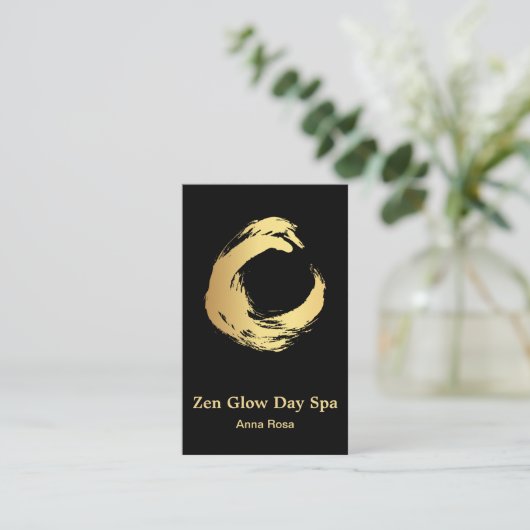 *~* Abstracte Gold Brush Reiki Zen Meditation Visitekaartje (Staand voorkant)
