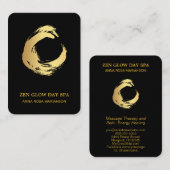 ~* Abstracte Gold Brush Zen Meditatie Yoga Reiki Visitekaartje (Voorkant / Achterkant)