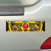 ABSTRACTE GOLD CELTIC KENNIS MET KLEURSTONEN BUMPERSTICKER (Op auto)