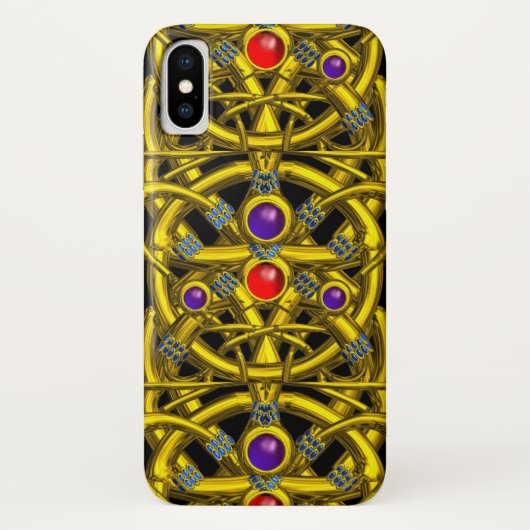 ABSTRACTE GOLD CELTIC KENNIS MET KLEURSTONEN Case-Mate iPhone CASE (Achterkant)