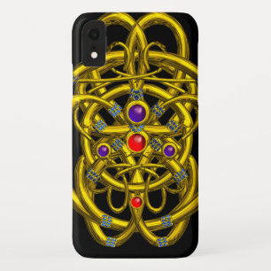 ABSTRACTE GOLD CELTIC KENNIS MET KLEURSTONEN Case-Mate iPhone CASE