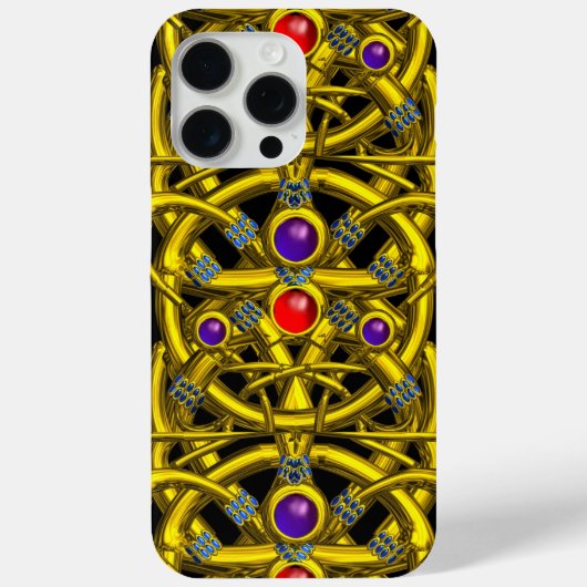 ABSTRACTE GOLD CELTIC KENNIS MET KLEURSTONEN Case-Mate iPhone CASE (Achterkant)