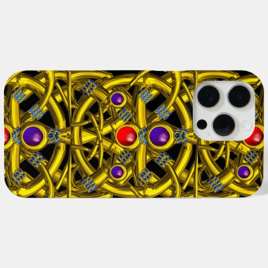 ABSTRACTE GOLD CELTIC KENNIS MET KLEURSTONEN Case-Mate iPhone CASE (Achterkant (horizontaal))