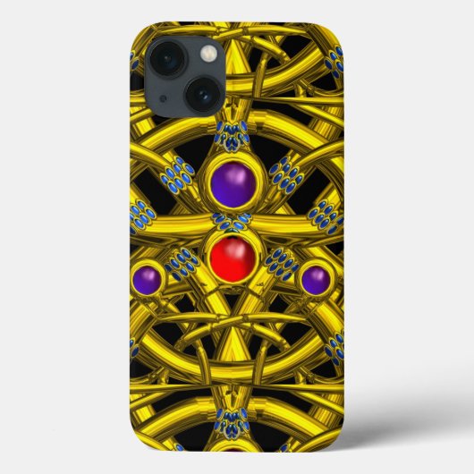 ABSTRACTE GOLD CELTIC KENNIS MET KLEURSTONEN Case-Mate iPhone CASE (Achterkant)