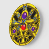 ABSTRACTE GOLD CELTIC KENNIS MET KLEURSTONEN GROTE KLOK (Hoek)